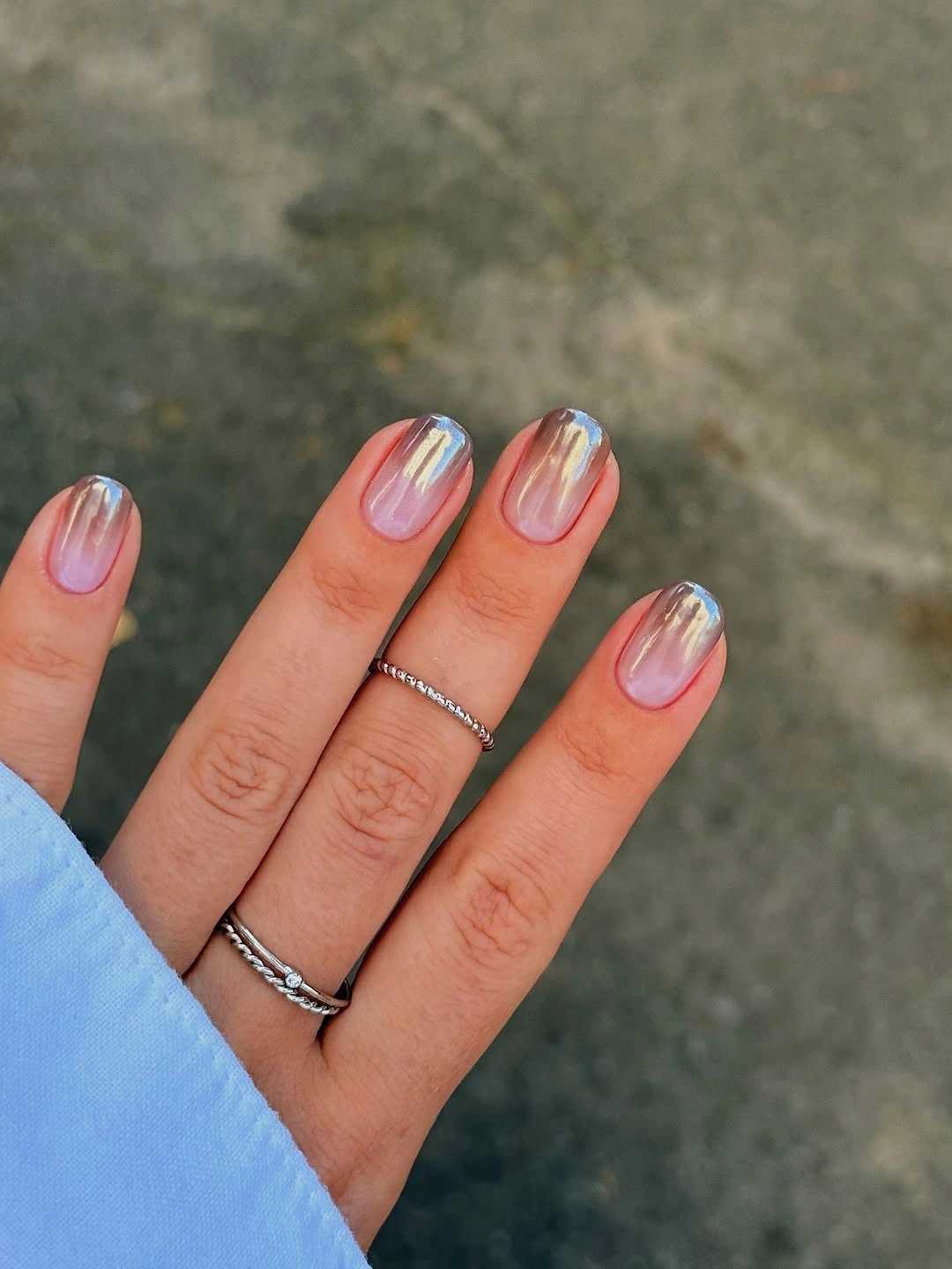 gorgeous fall manicure 2026 Soft Chrome Glazed Neutral Nails