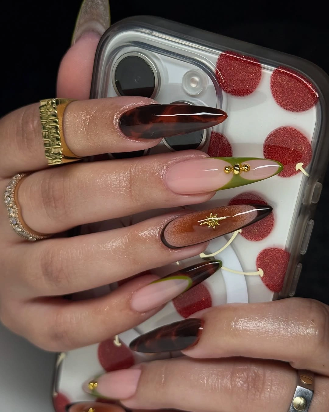 gorgeous september nail designs 2026 Modern Tortoiseshell Almond Nails