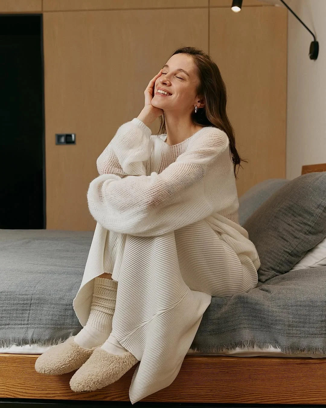 knit skirt outfits fall 2026 Monochrome Cream Knit Sets That Turn Comfort Into Luxury