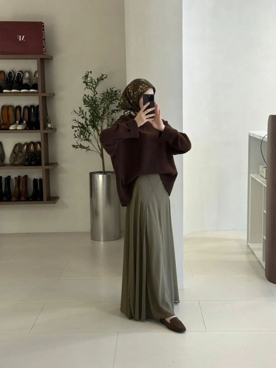 knit skirt outfits fall 2026 Green Flowing Skirts With Cozy Knit Sweaters