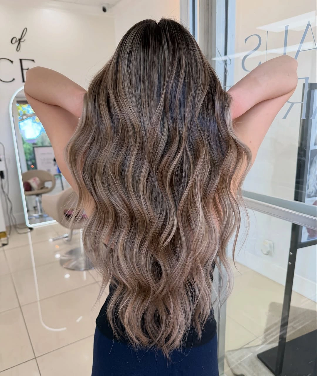 modern babylights hair ideas Soft Mushroom Brunette With Seamless Waves