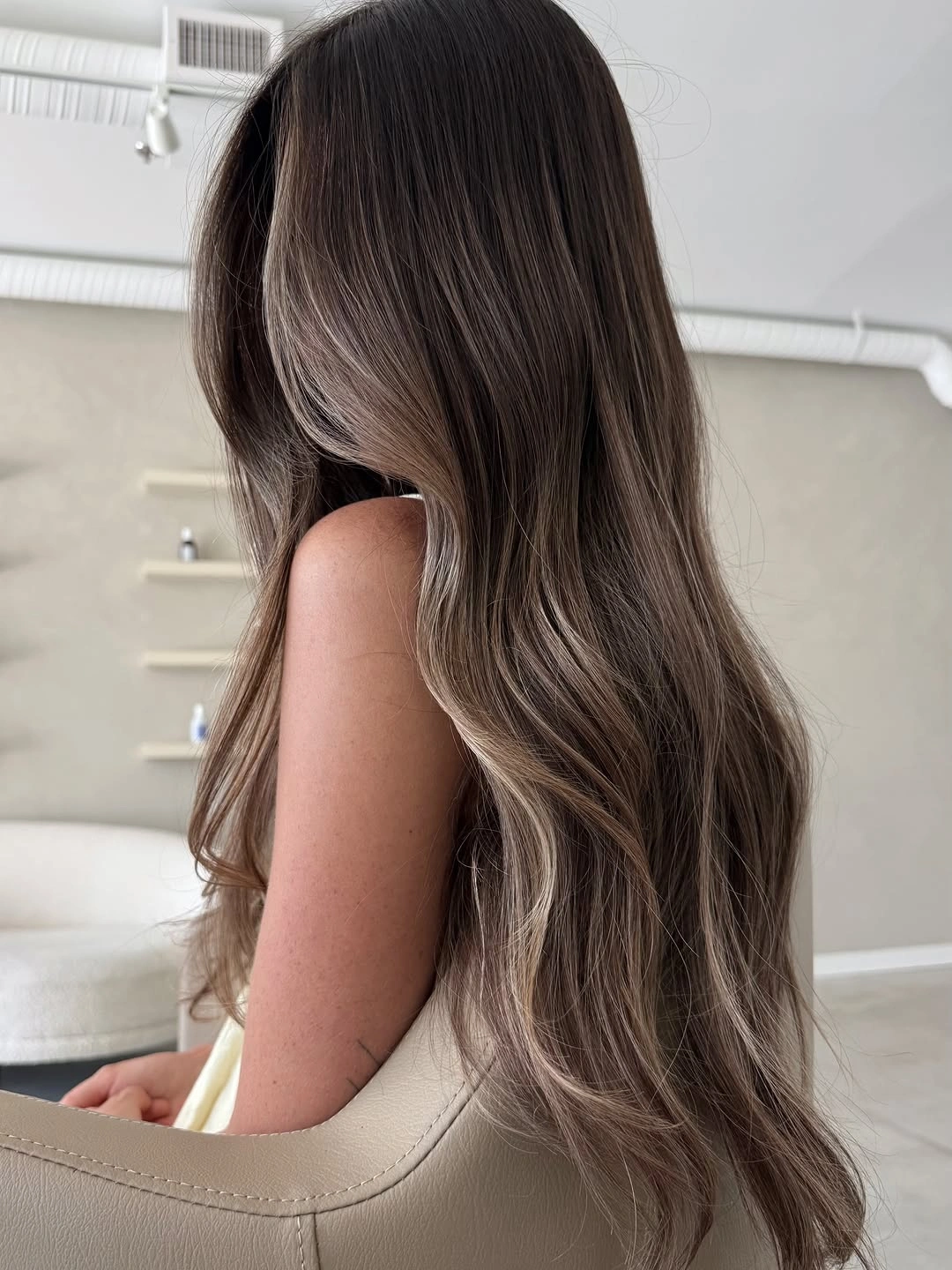 modern babylights hair ideas Natural Mocha Babylights With Soft Dimension
