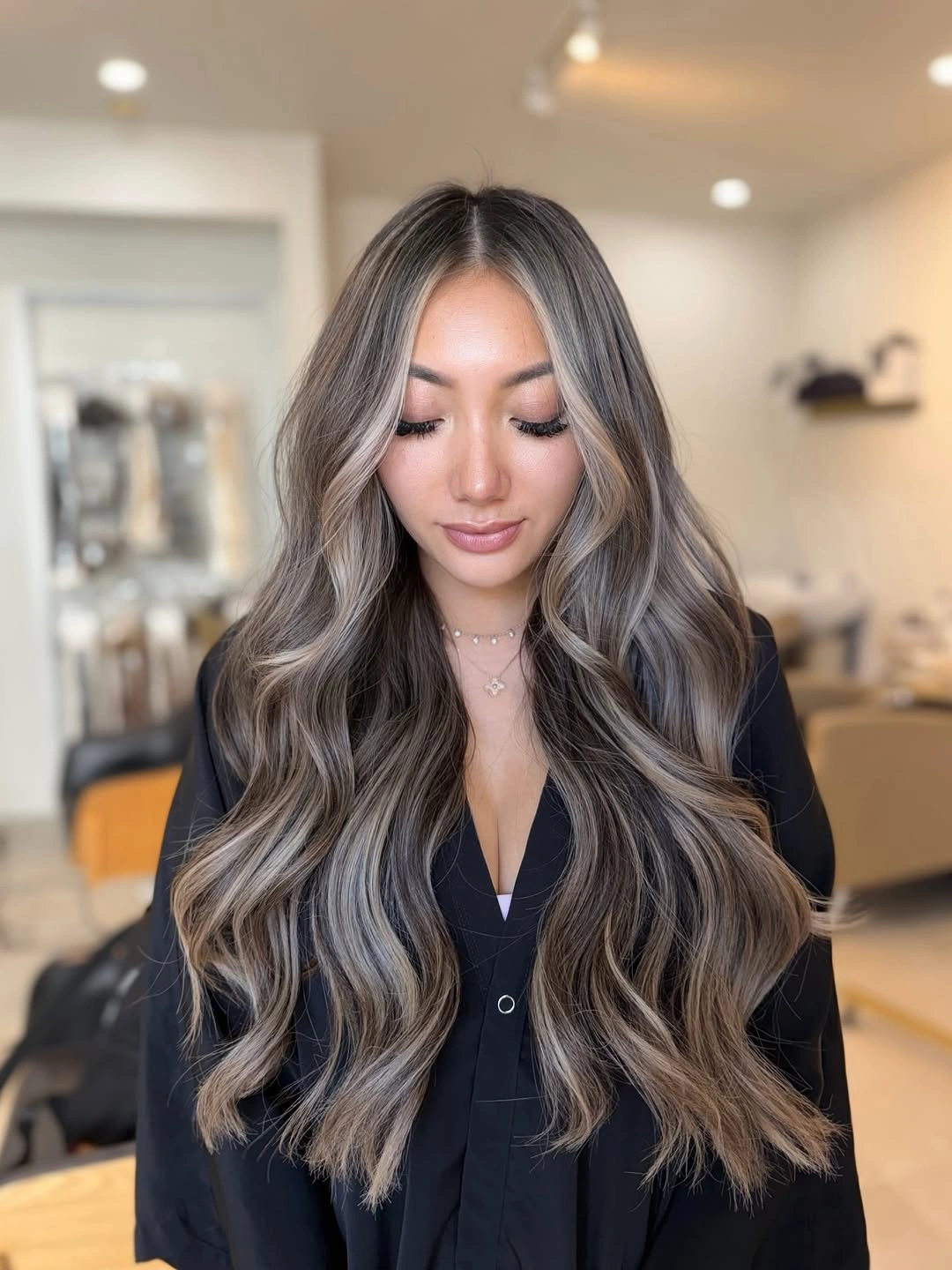 modern babylights hair ideas Cool Taupe Babylights With Face Framing Brightness