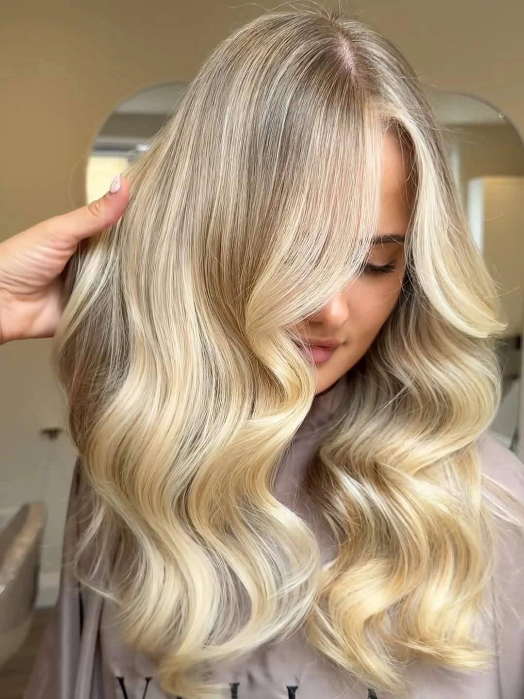 modern babylights hair ideas Creamy Champagne Blonde With Silky Babylights