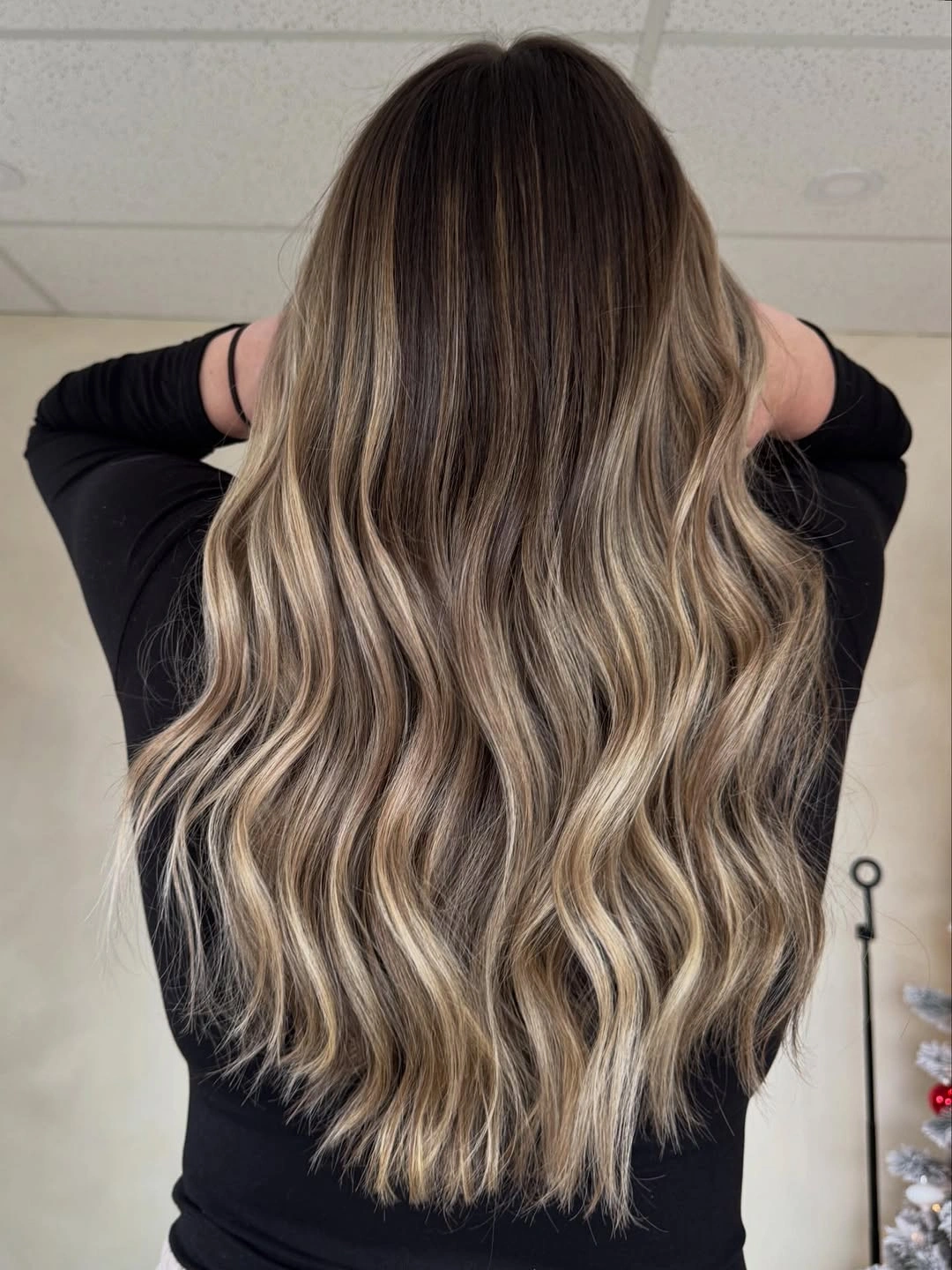 modern babylights hair ideas Soft Beige Babylights With Dimensional Waves