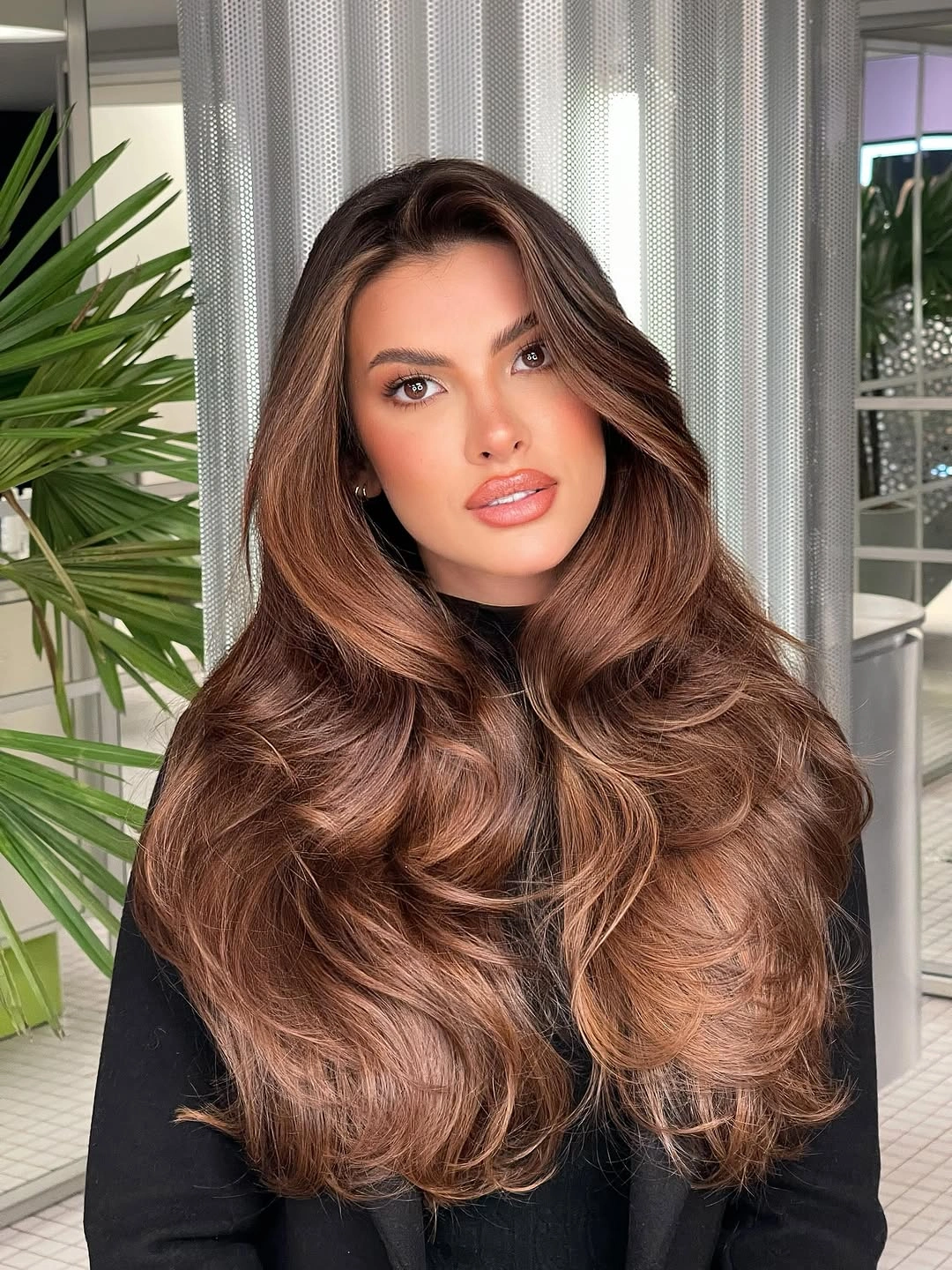natural dimensional brunette hair color Voluminous Cinnamon Brunette With Luxe Shine