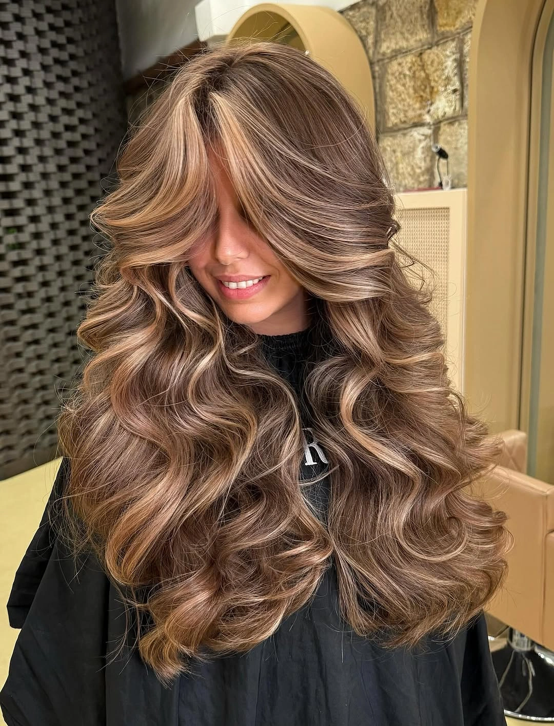 natural heatless curls hairstyle Glossy Mocha Layers Full Of Romantic Volume