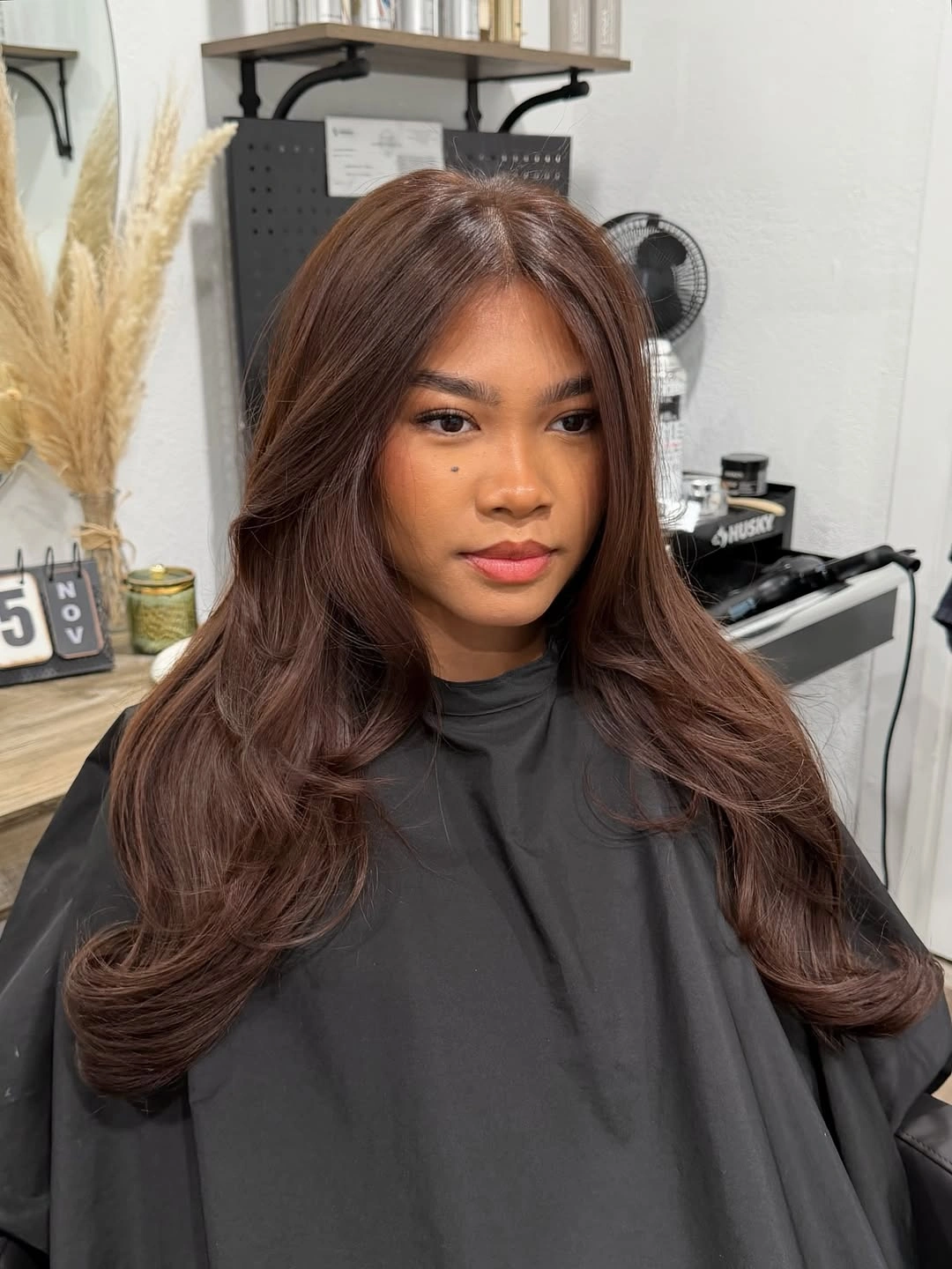 rich chestnut brown hair color Glossy Espresso Chestnut With Soft Layers