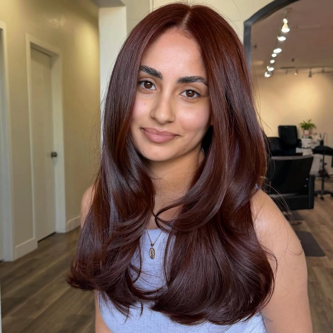 rich chestnut brown hair color Velvety Auburn Chestnut Glow