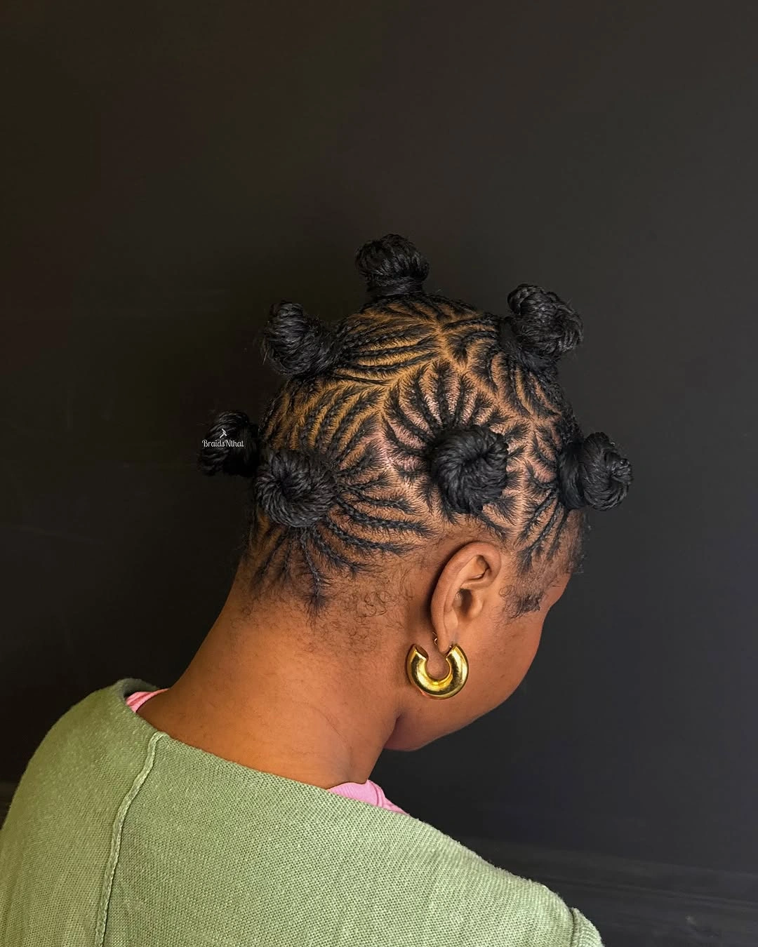 stunning bantu knots hairstyles Graphic Cornrow Patterns Meet a Modern Bantu Knot Crown