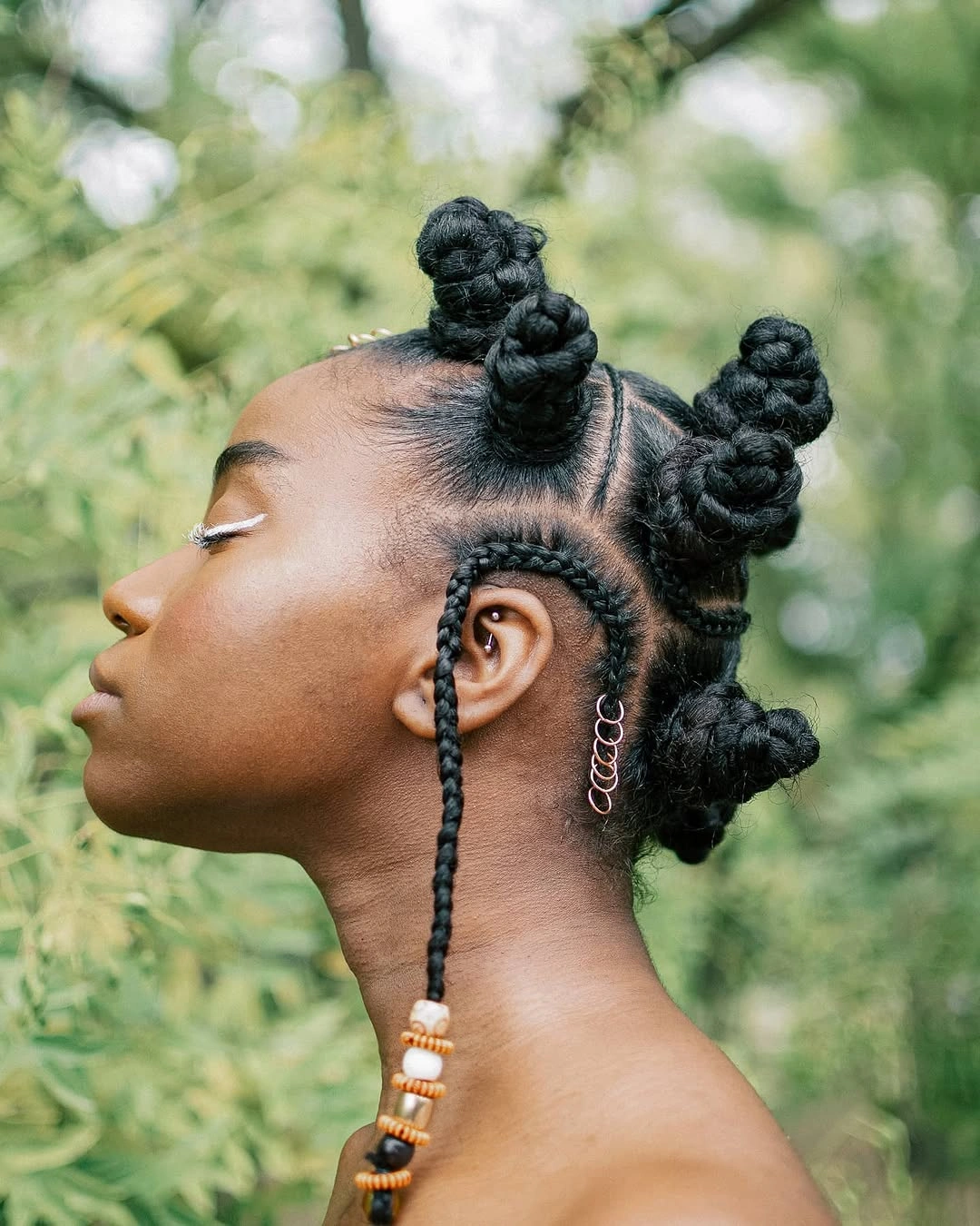 stunning bantu knots hairstyles Sculptural Crown Knots With Statement Braids