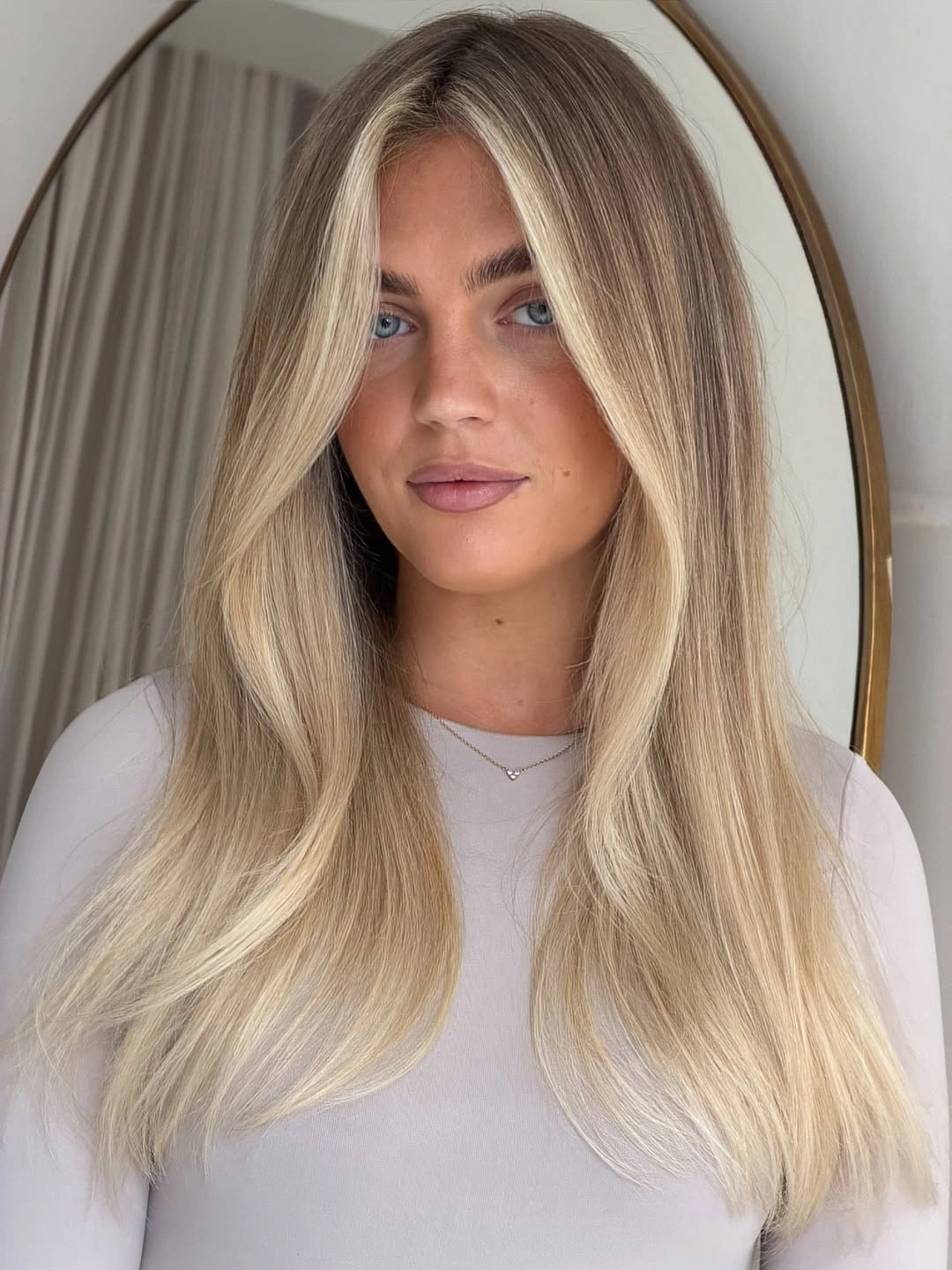 stunning beige blond hair color Balanced Blonde With Luminous Champagne Dimension