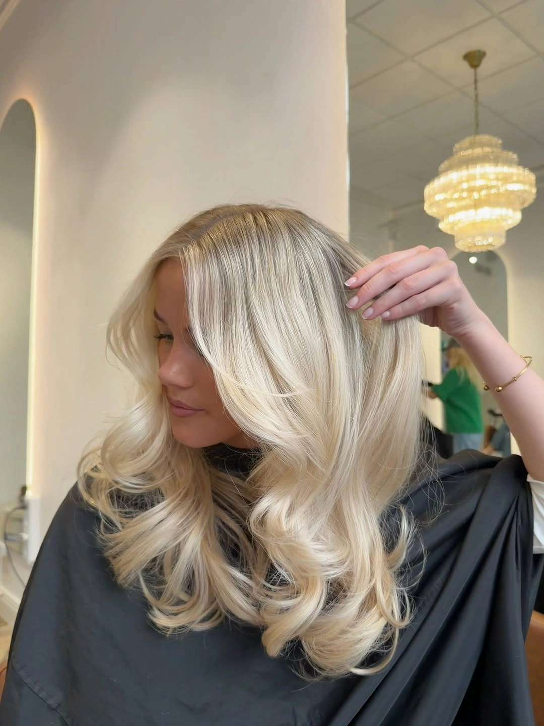 stunning beige blond hair color Classic Blowout With Creamy Blonde Volume