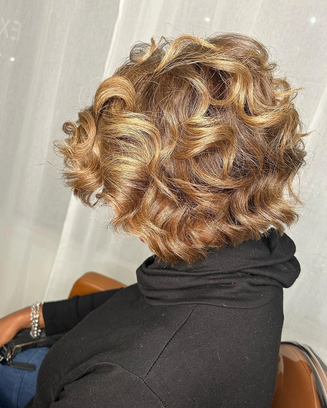 stylish bob hairstyles for black women Golden Curly Bob With Bouncy Volume