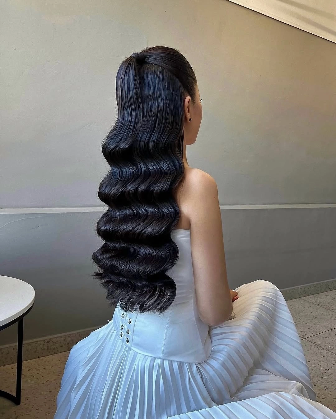 stylish body waves hairstyle Elegant Half Up Body Waves