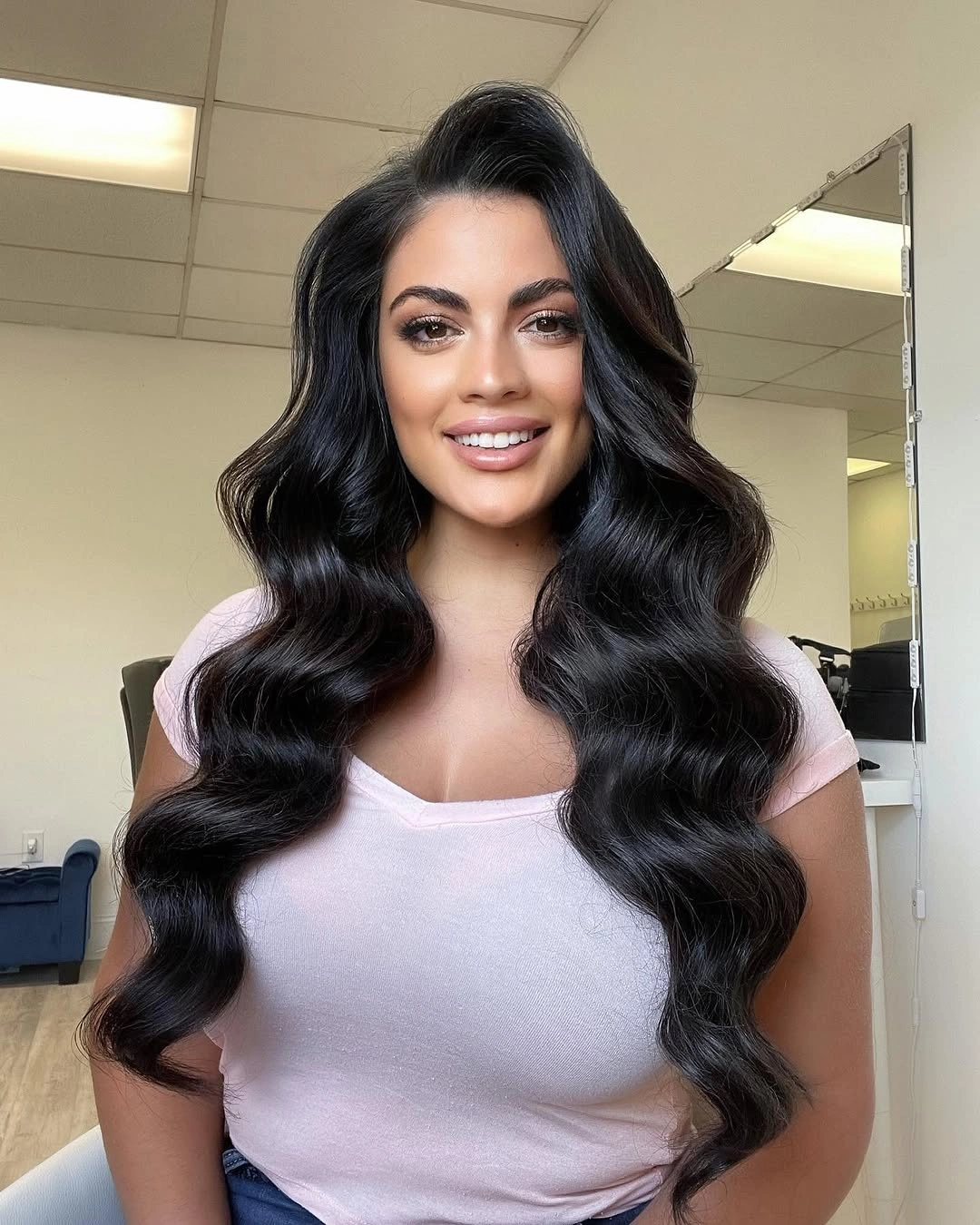 stylish body waves hairstyle Classic Jet Black Body Waves