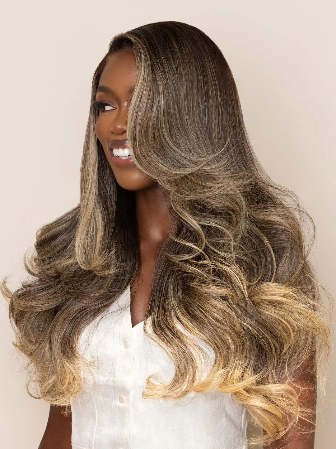 stylish body waves hairstyle Dimensional Long Body Waves