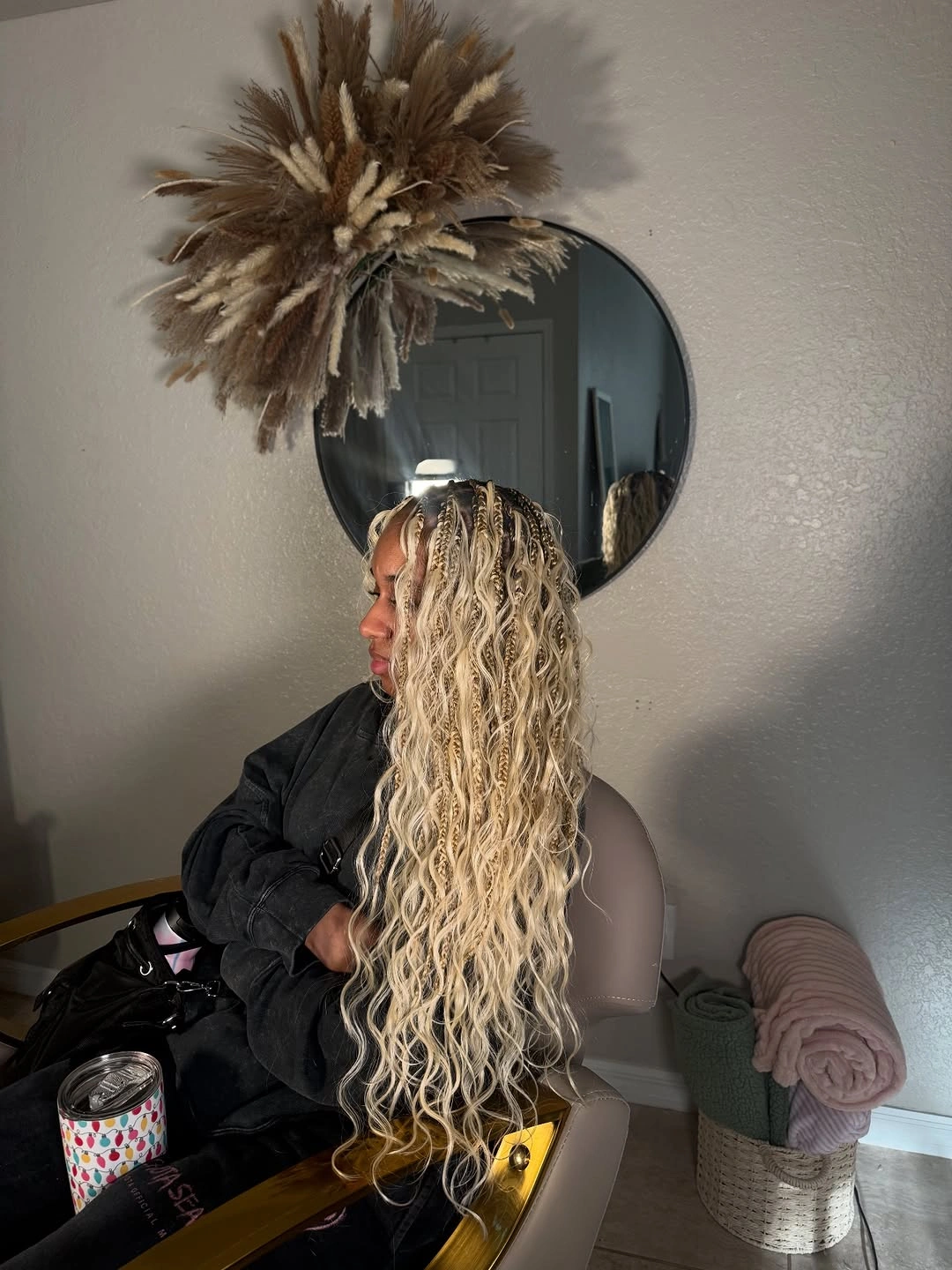 stylish bora bora braids hairstyle Boho Blonde Waves With Statement Micro Braids