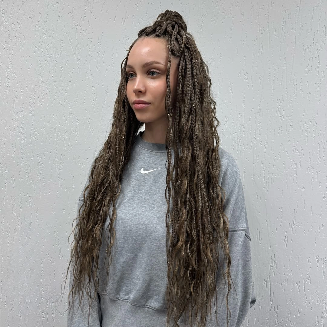 stylish bora bora braids hairstyle Long Earth-Toned Braids With Relaxed Boho Finish