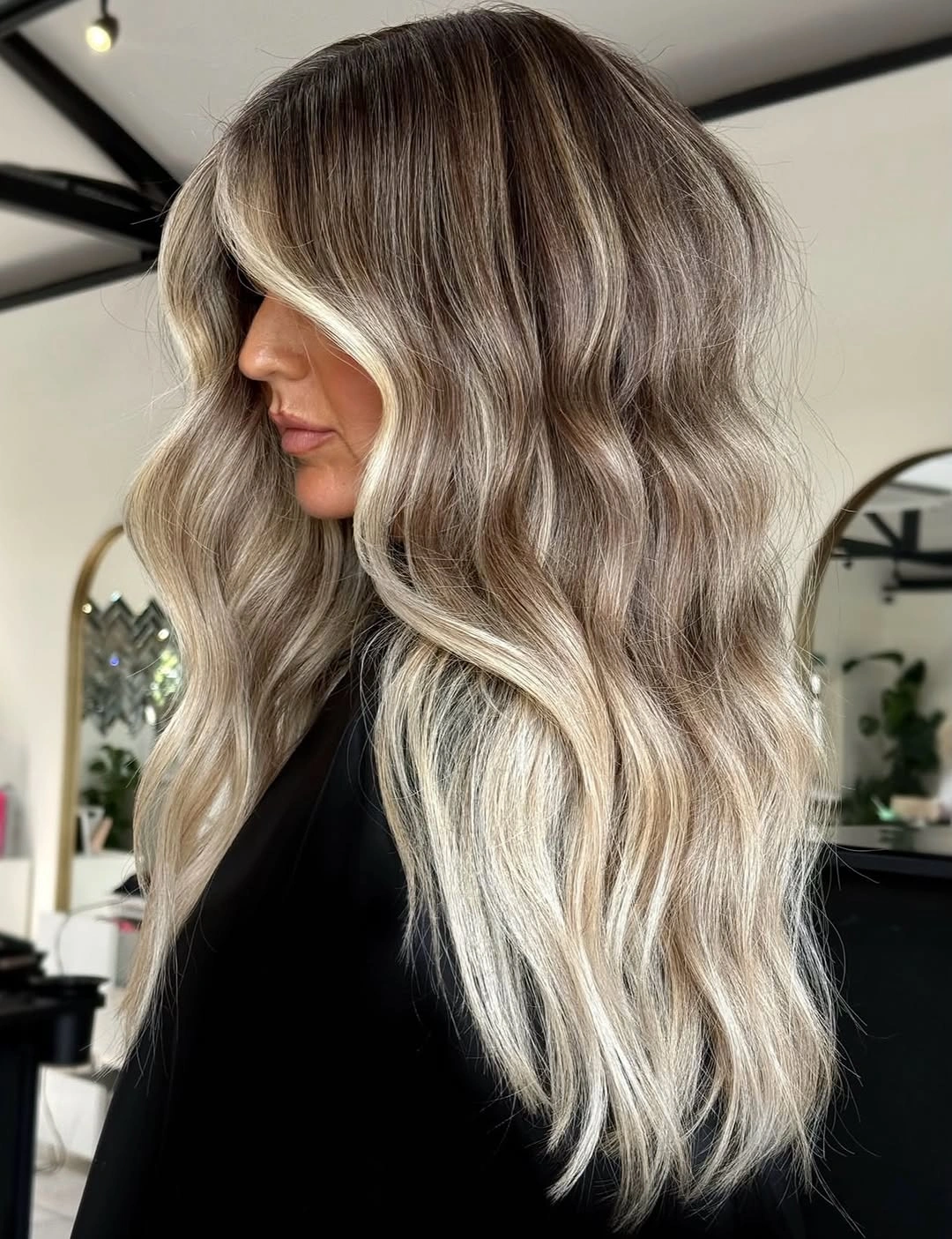 stylish hair lowlights color ideas and inspiration Cool Contrast With Statement Money Pieces