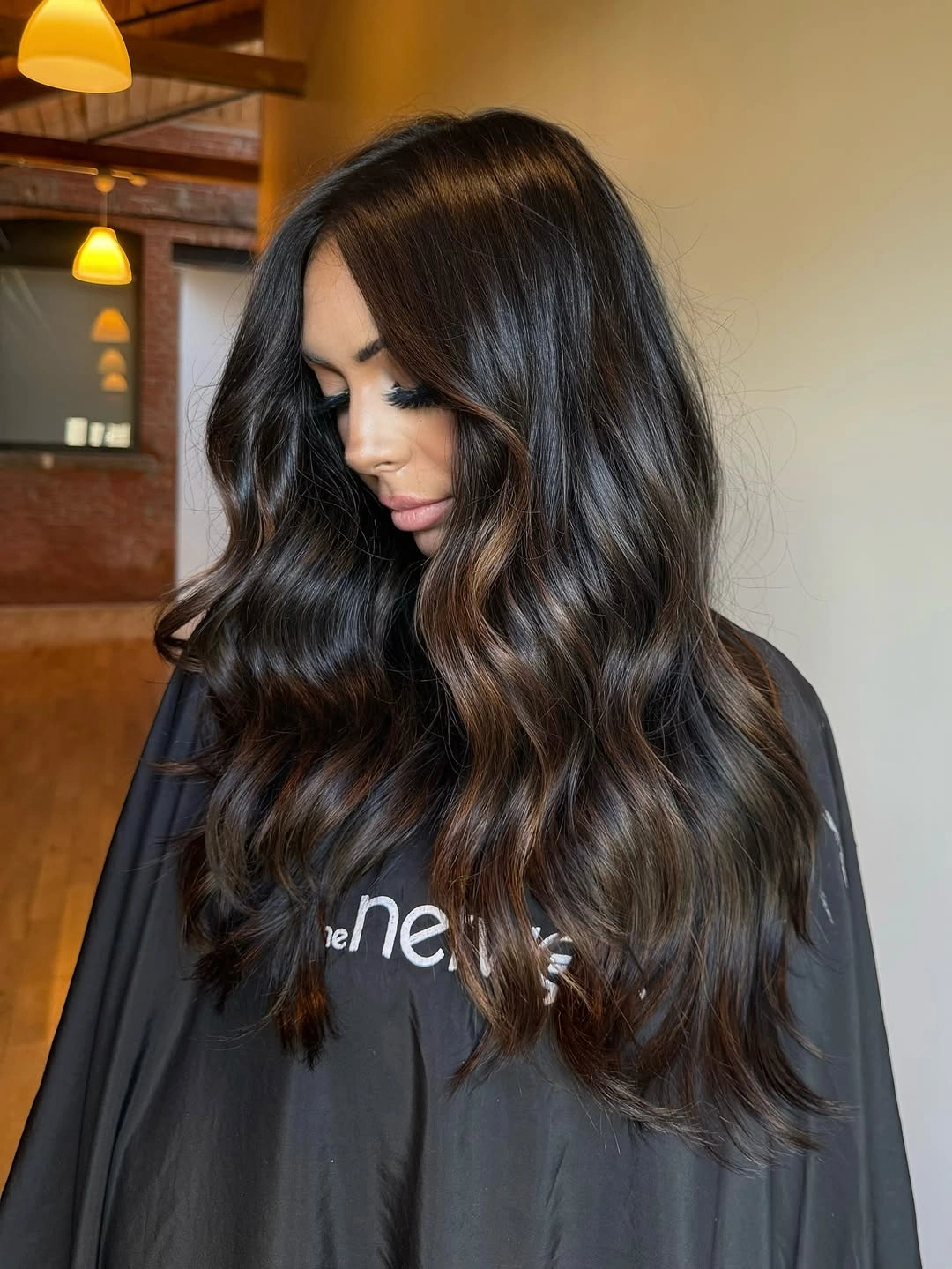 stylish hair lowlights color ideas and inspiration Deep Mocha Gloss With Soft Lowlight Movement