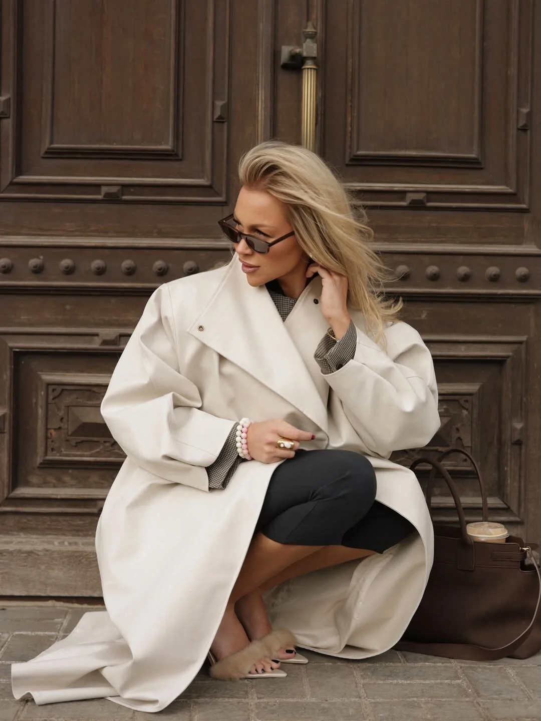 Trench coat fall outfits 2026 Cream Long Trench With Elegant Neutrals