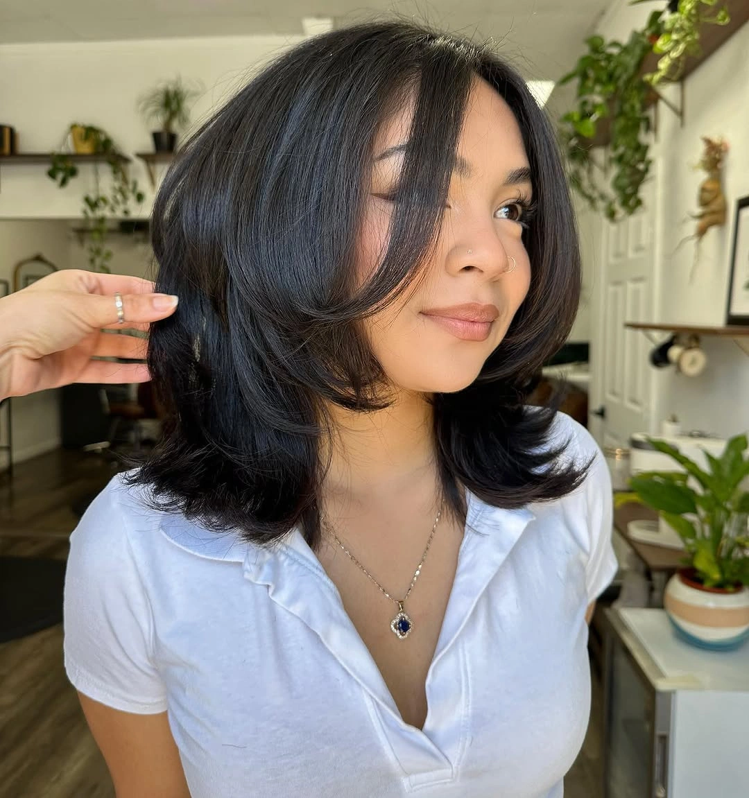 trendy choppy medium layered hair Rounded Layers With Soft Face Framing