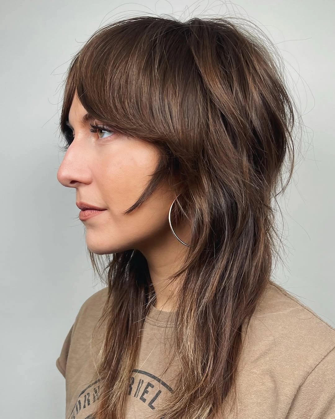trendy choppy medium layered hair Modern Shag With Long Face Framing Pieces