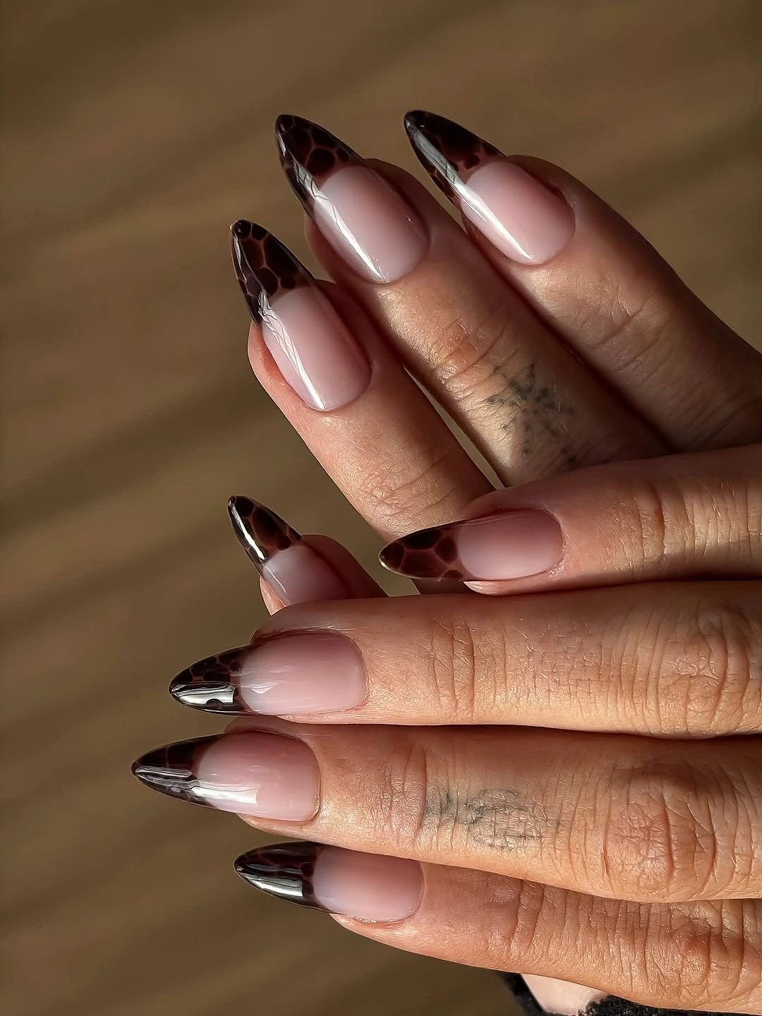 trendy fall nail designs for all skin tones 2026 Minimal Tortoiseshell French Tips That Never Go Out of Style