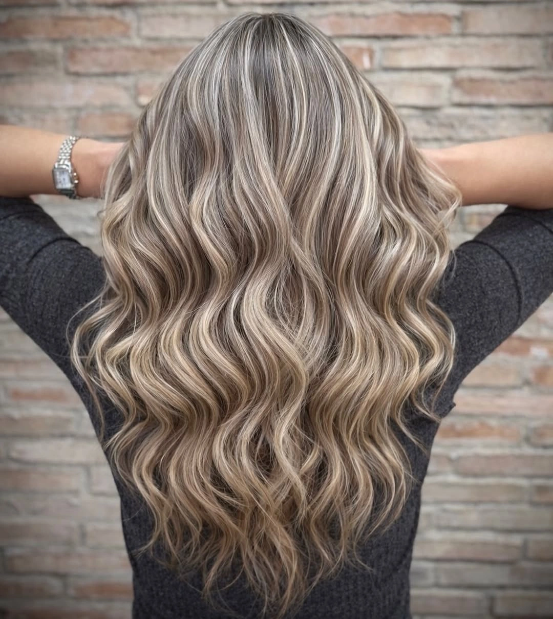 trendy full head babylights blonde on brown hair Bright Champagne Blonde Babylights With Airy Texture