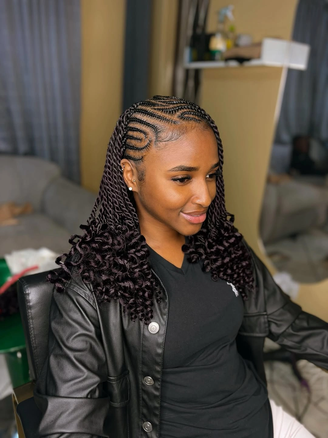 trendy lemonade braid hairstyle Swirling Lemonade Braids With Romantic Curled Ends