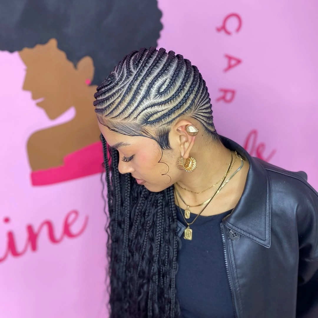 trendy lemonade braid hairstyle Flowing Side Lemonade Braids With Artistic Waves