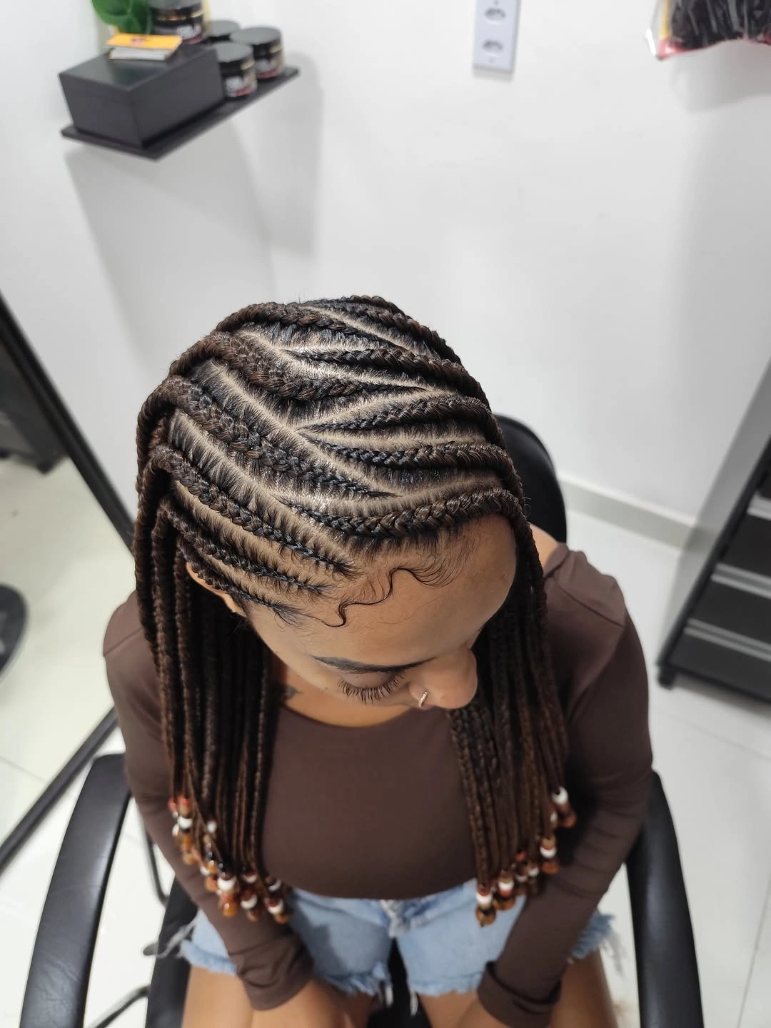 trendy lemonade braid hairstyle Classic Medium Lemonade Braids With Wooden Beads