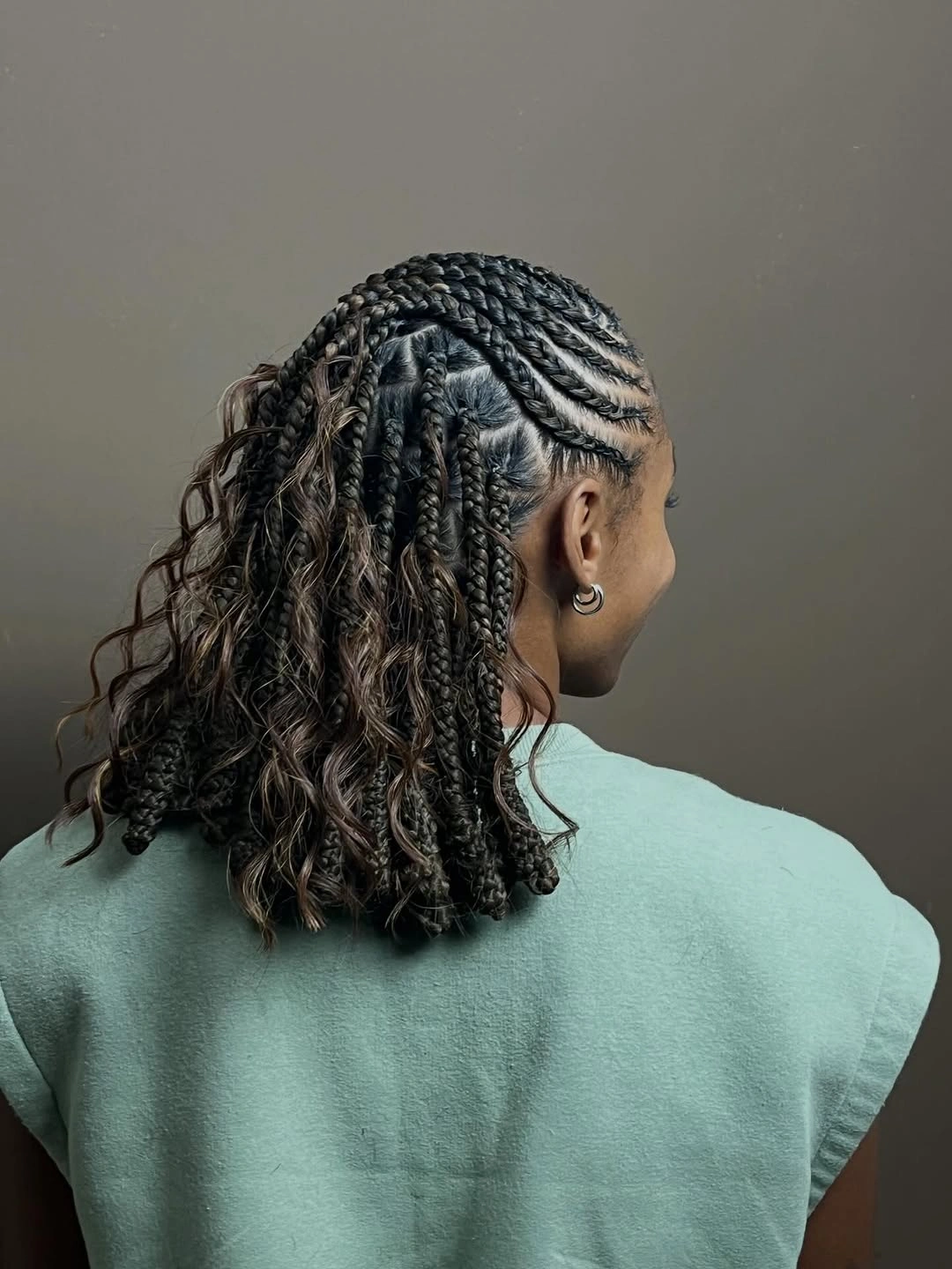 trendy lemonade braid hairstyle Half Up Braids With Short Curly Ends