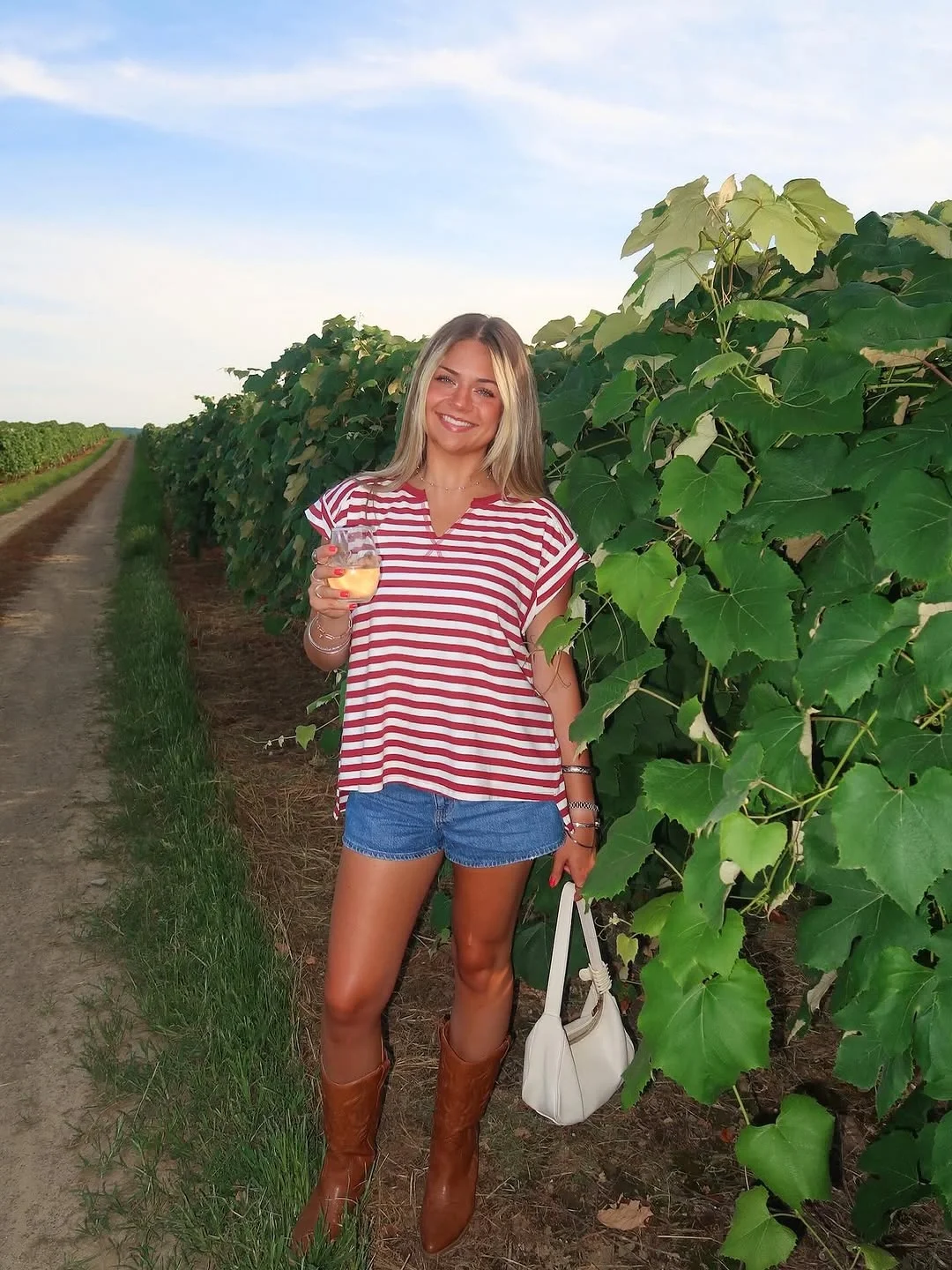 winery outfit fall 2026 Striped Casual Style With Classic Riding Boots