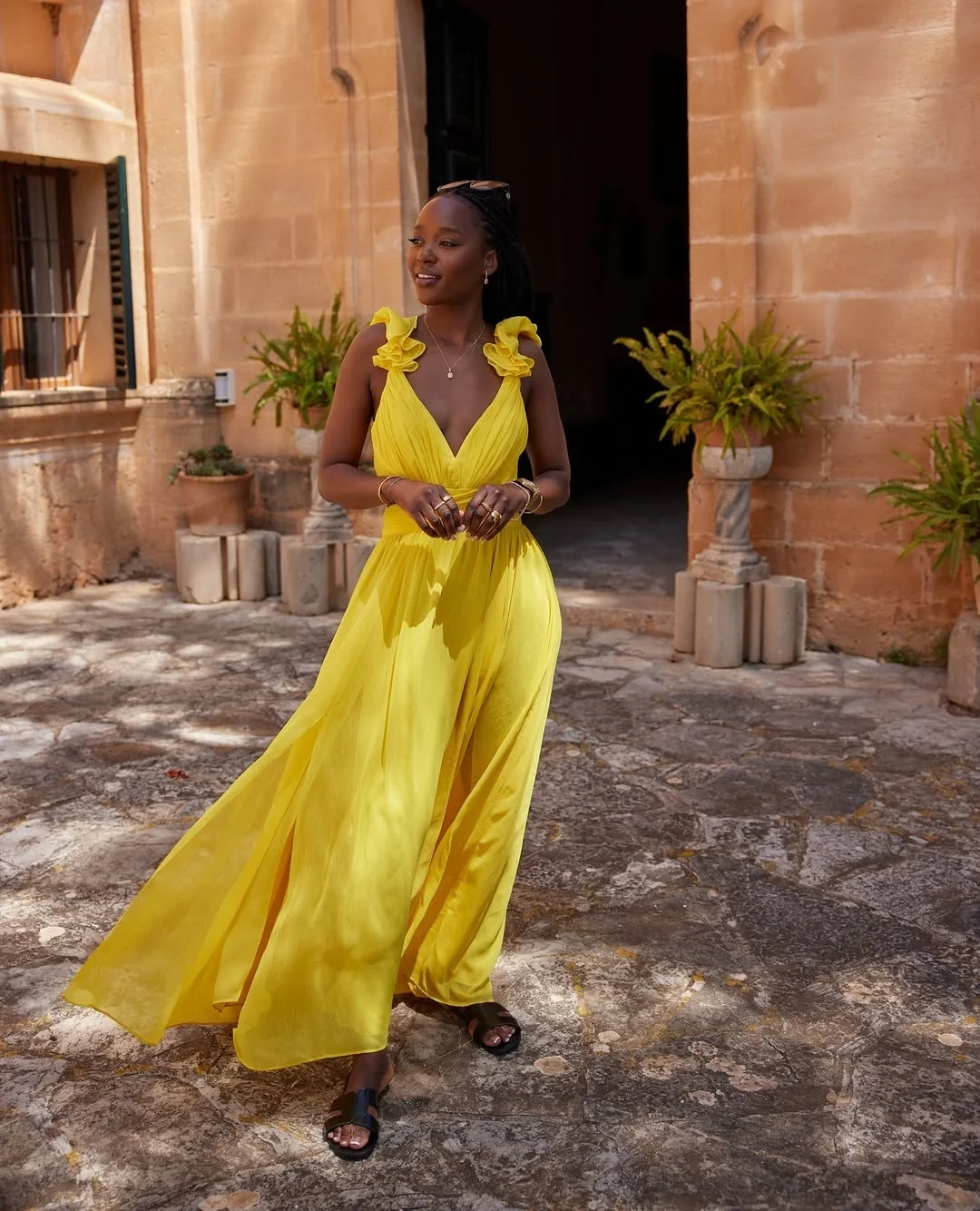 winery outfit fall 2026 Sunny Yellow Elegance for Warm Autumn Tastings