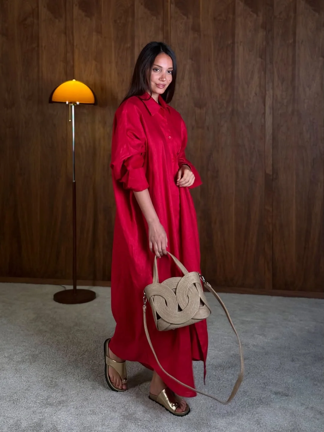 womens modest fall outfits 2026 Bold Red Elegance With Relaxed Silhouettes