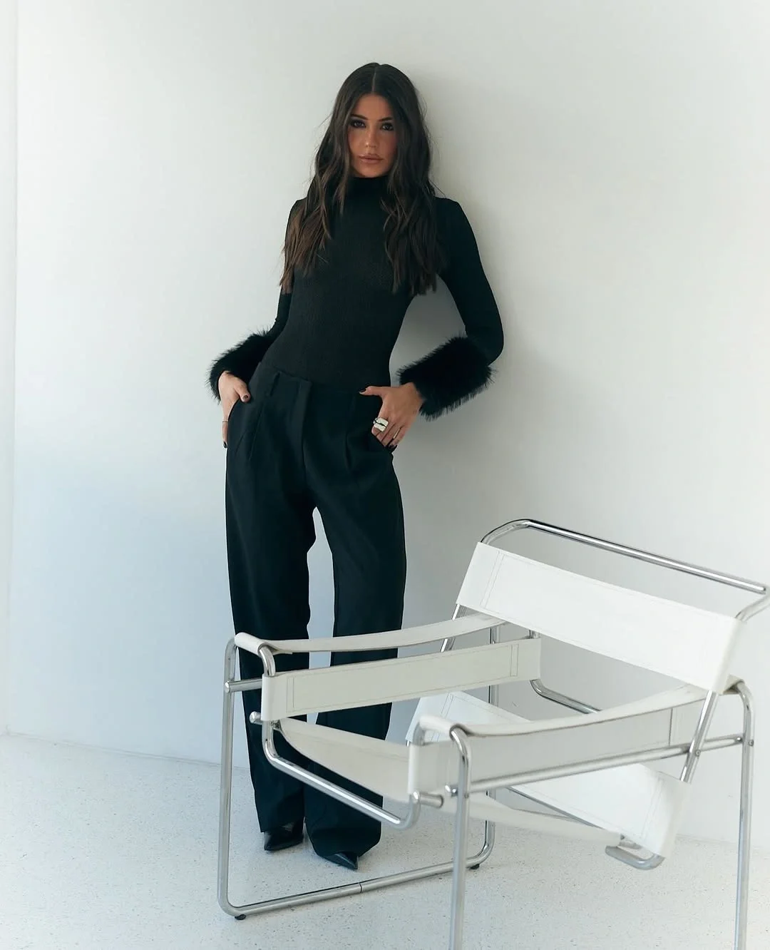womens modest fall outfits 2026 Monochrome Elegance With Soft Texture