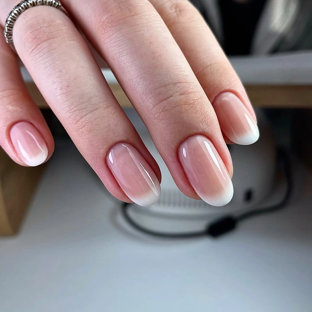 beautiful fall nails for fair skin tones 2026 Soft Milky Ombré Almond Nails
