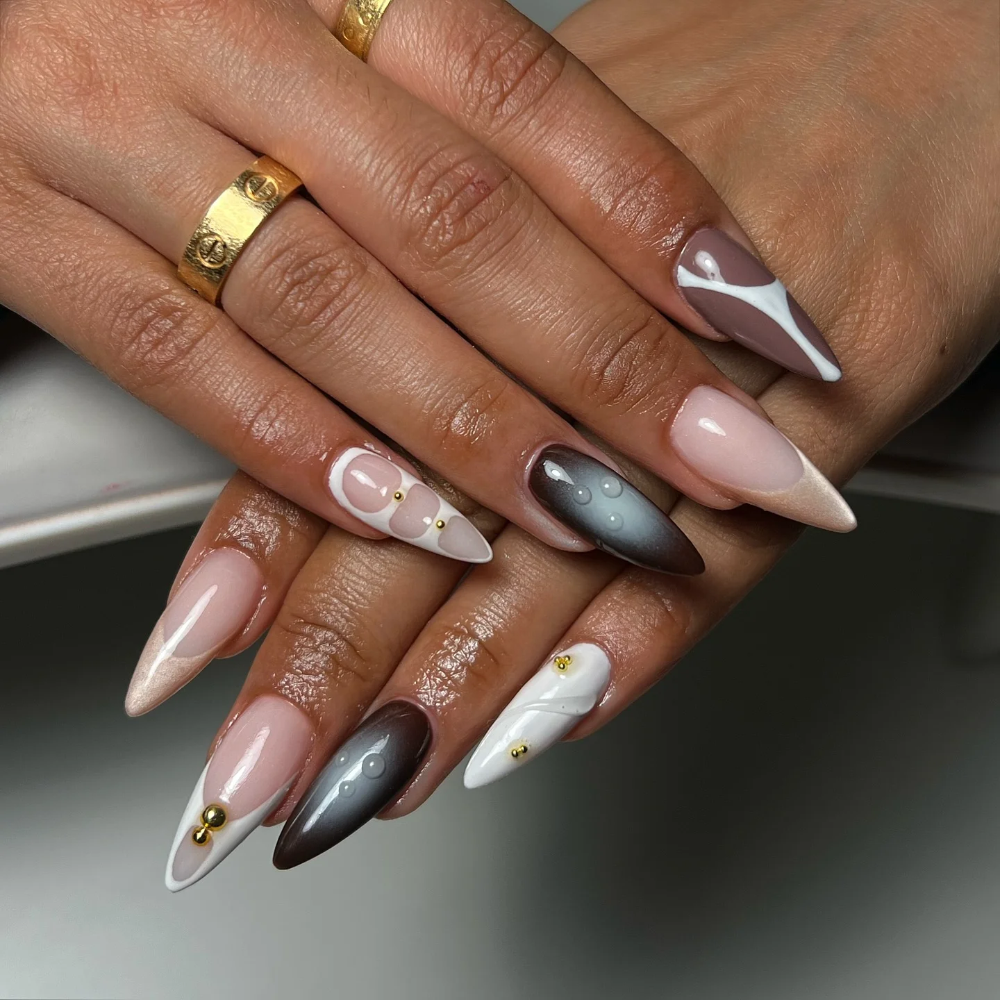 chic fall nail trends 2026 Elegant Neutral Sculpted Almond Nails