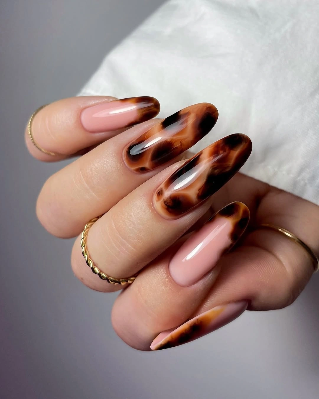 classy fall nail designs for office 2026 Rich Tortoiseshell Nails for Fall