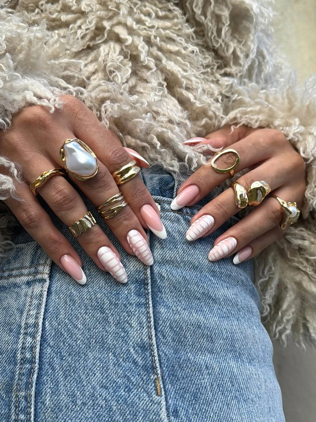 classy fall nail designs for office 2026 Minimal French With Sweater Texture