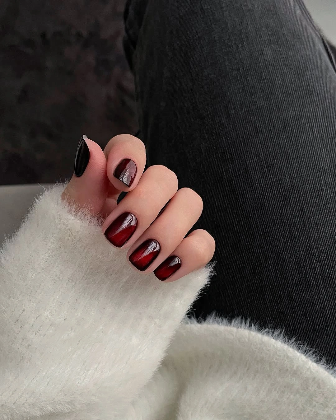 creative fall nail inspiration 2026 Deep Cherry Aura Nails That Feel Like Autumn Evenings