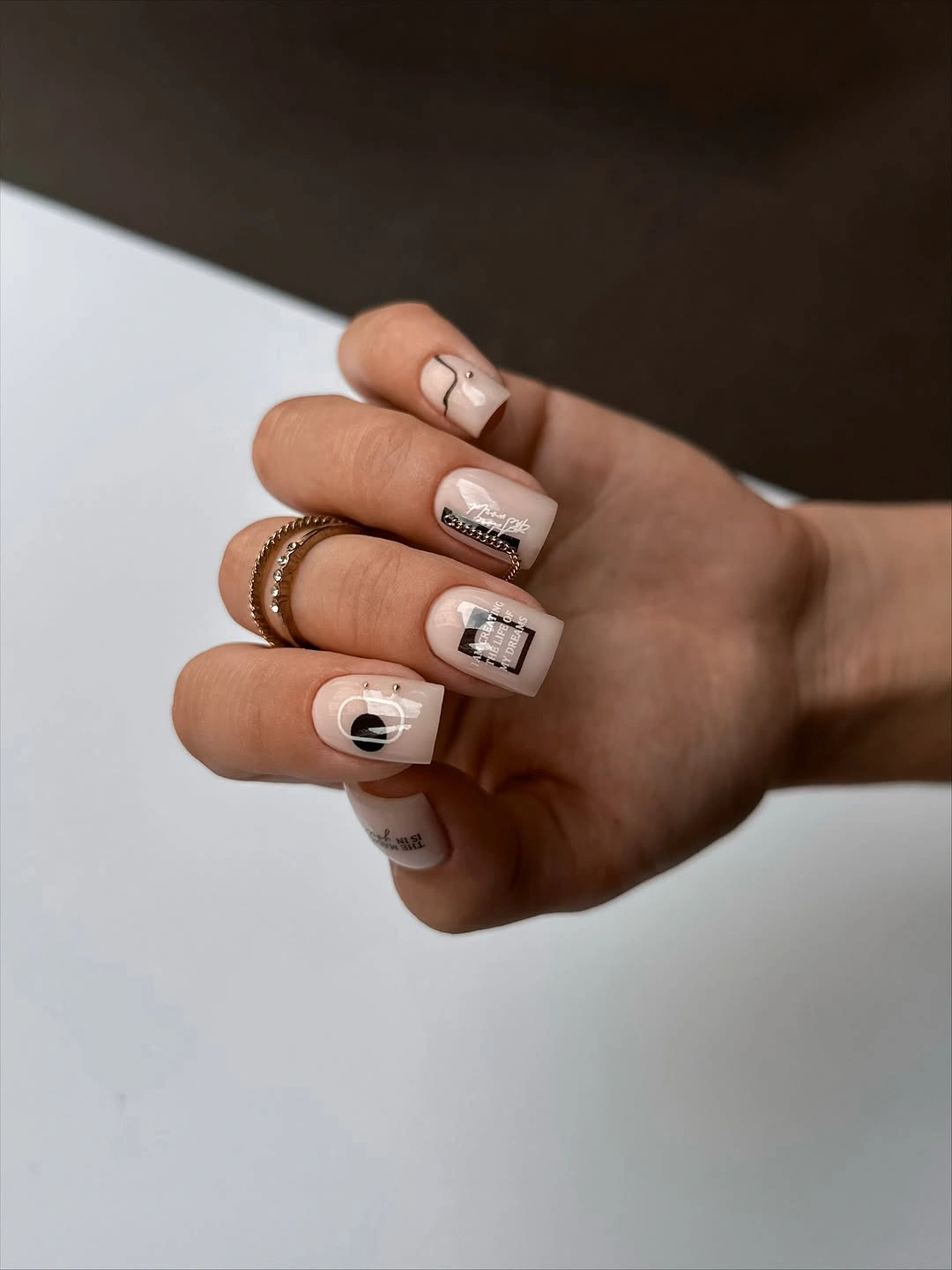 cute early fall nails 2026 Minimal Nude Nails With Editorial Details