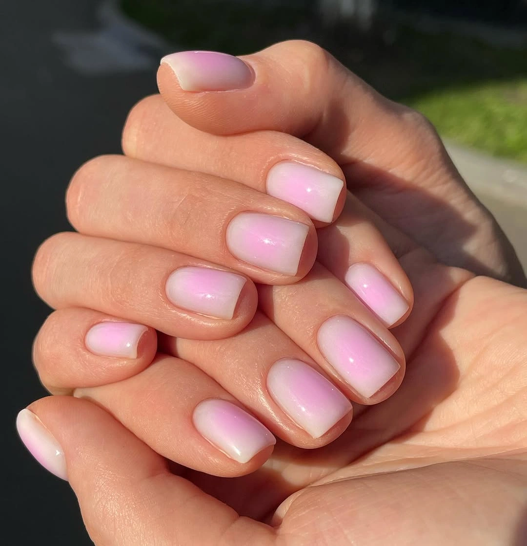 cute simple fall short nails Soft Pink Short Nails With A Delicate Glow