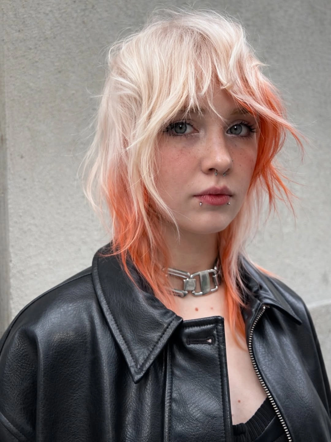 dyed hair ideas Peach Blonde With a Punk Edge