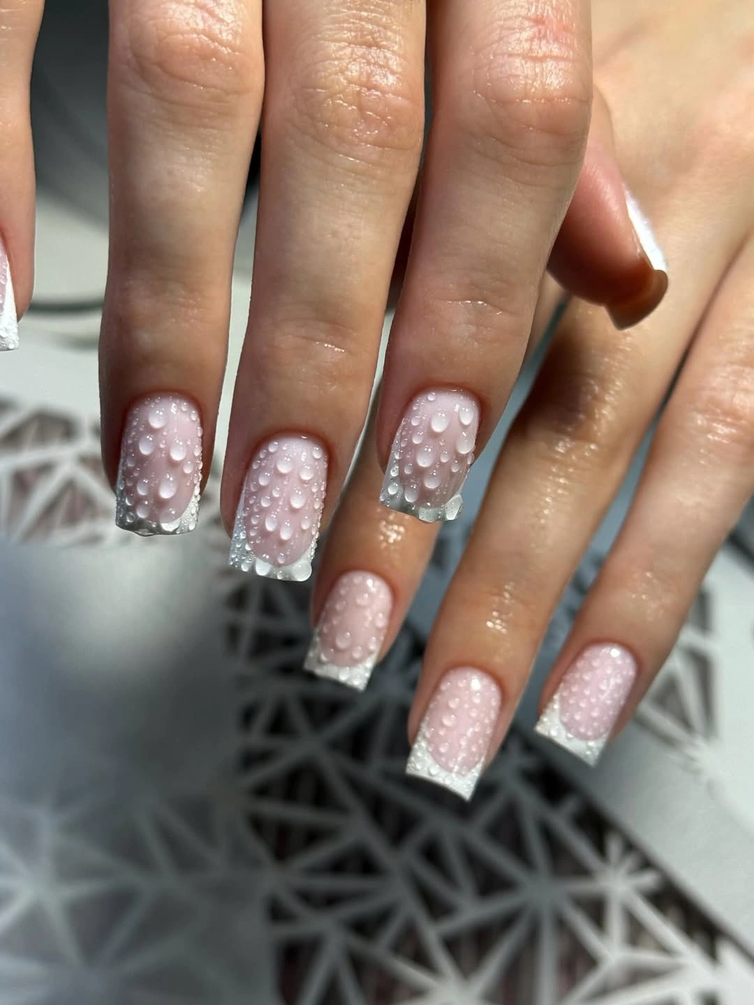 flattering fall nails for olive skin tone 2026 Rain-Kissed French Square Nails