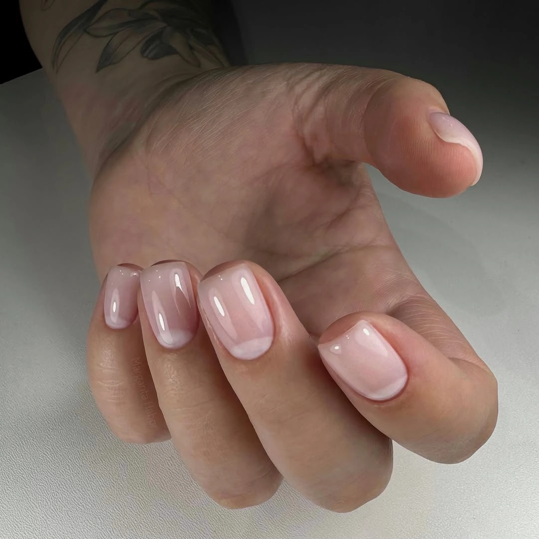 flattering fall nails for olive skin tone 2026 Milky Pink Micro French