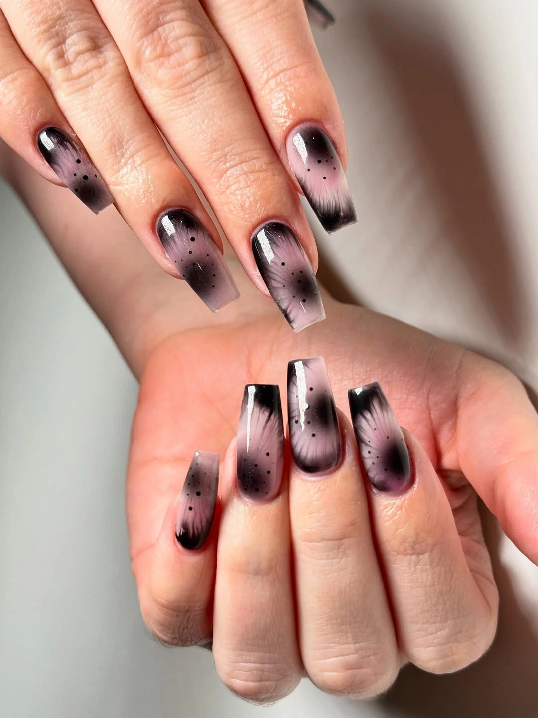 gorgeous fall dark nail shadow ideas 2026 Smoky Purple Aura Squares