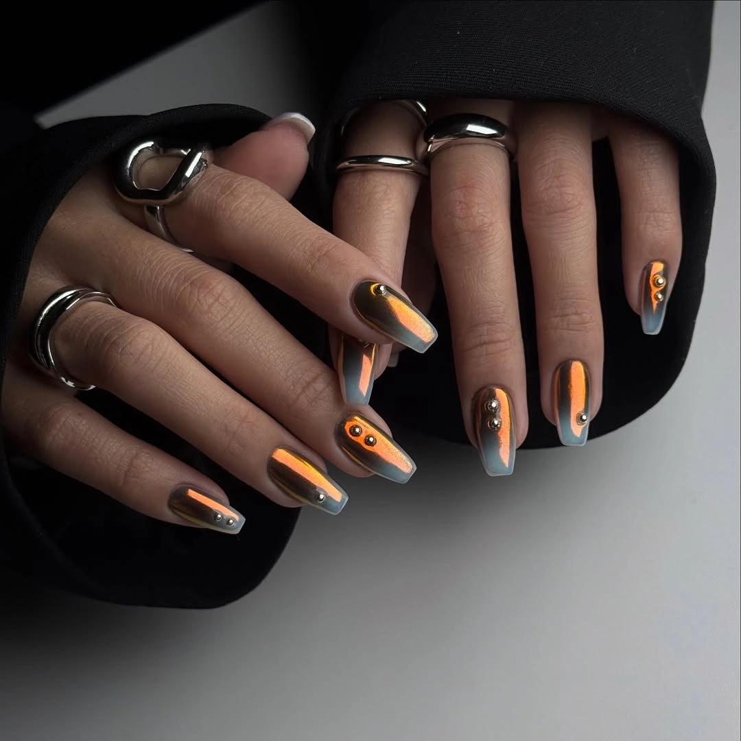 Gorgeous Fall Short Coffin Nails Designs